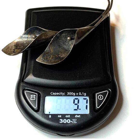 Vintage Stuart Nye Sterling Silver Double Cala Lily Brooch Pin - Picture 8 of 8